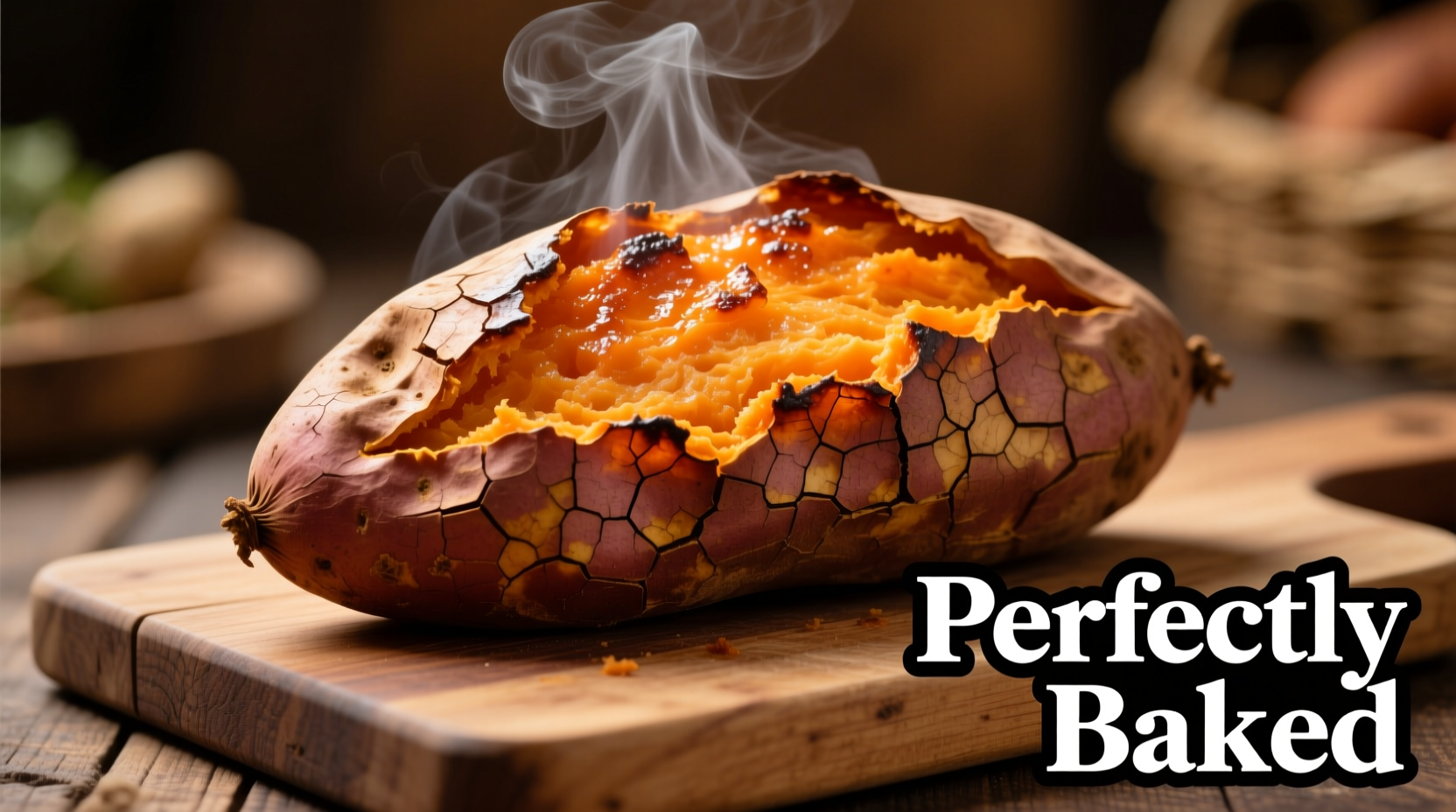 Perfectly baked sweet potatoes with crispy skin