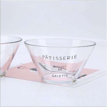 wholesale large decorative borosilicate salad ice cream fruit glass bowl