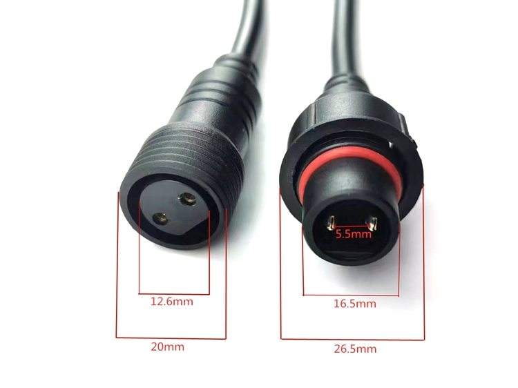 China manufacturer wholesale 2Pin Waterproof Connector  IP67 2Pin cord connector
