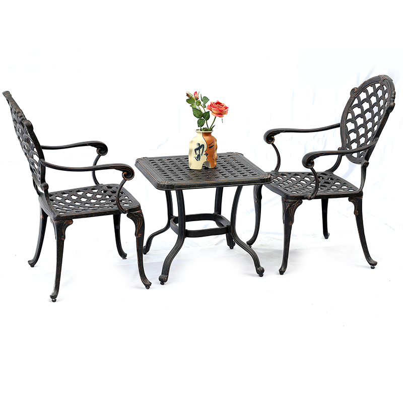 metal garden furniture european  style   coffee outdoor chairs and table  design  aluminum coffee table
