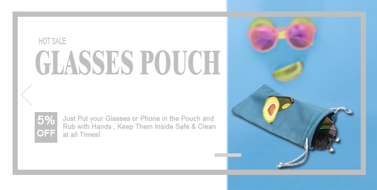 Wholesale Cute animal design eyeglasses pouch double drawstring sunglasses bag