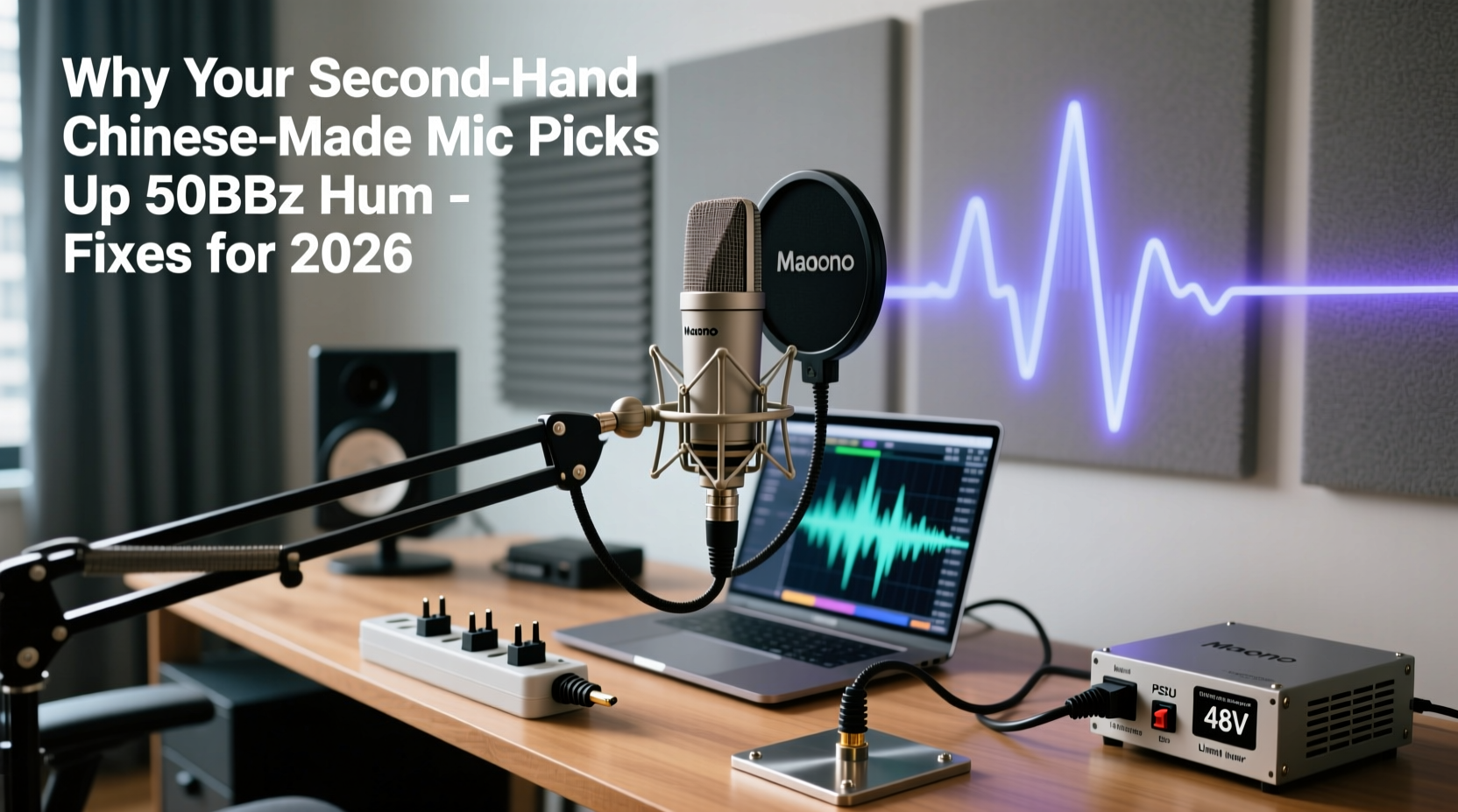 Why Your Second-Hand Chinese-Made Condenser Mic (e.g., Maono, Fifine) Picks Up 50Hz Hum in Home Studio — Grounding, PSU, and Phantom Power Fixes for 2026