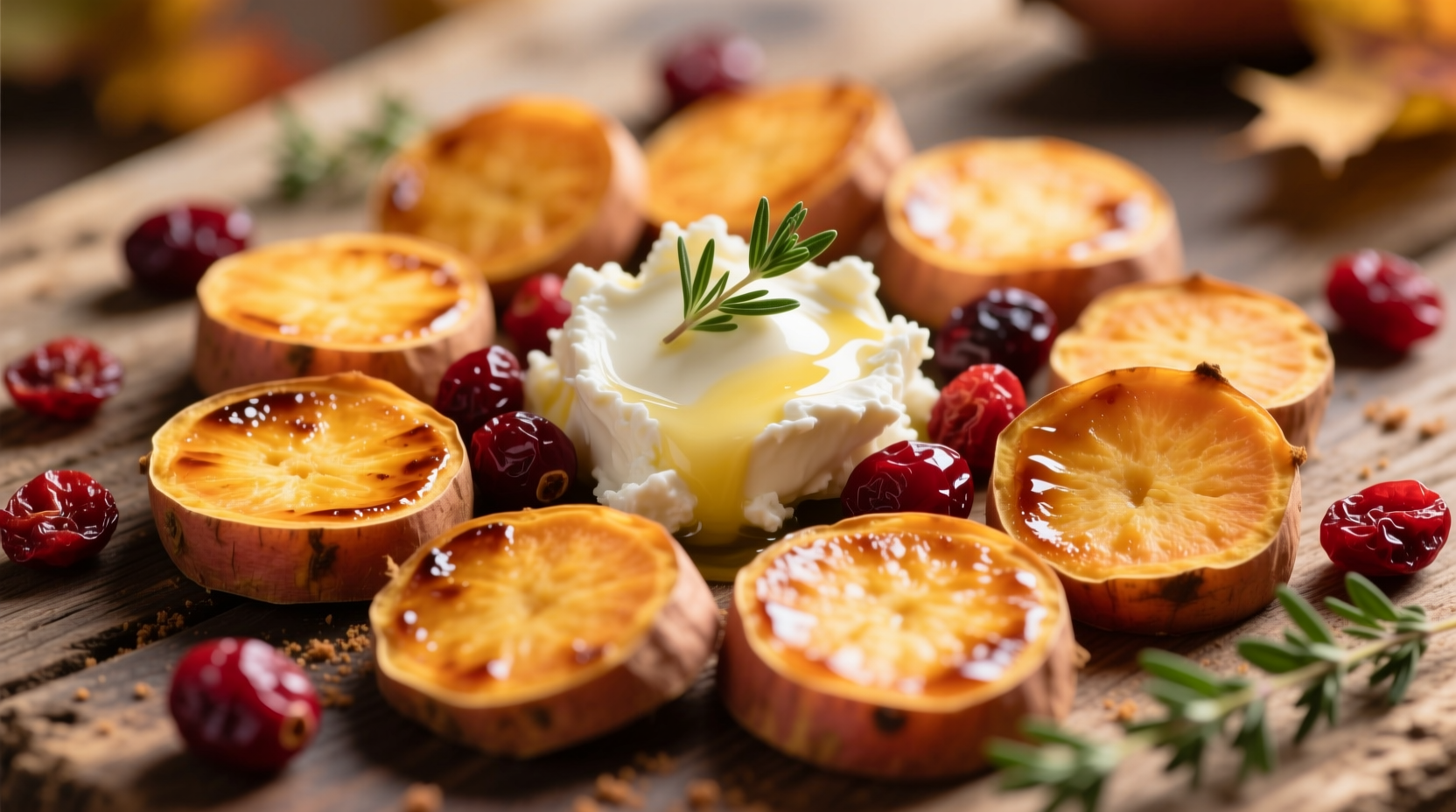 Perfect Sweet Potato Rounds with Goat Cheese & Cranberries Recipe