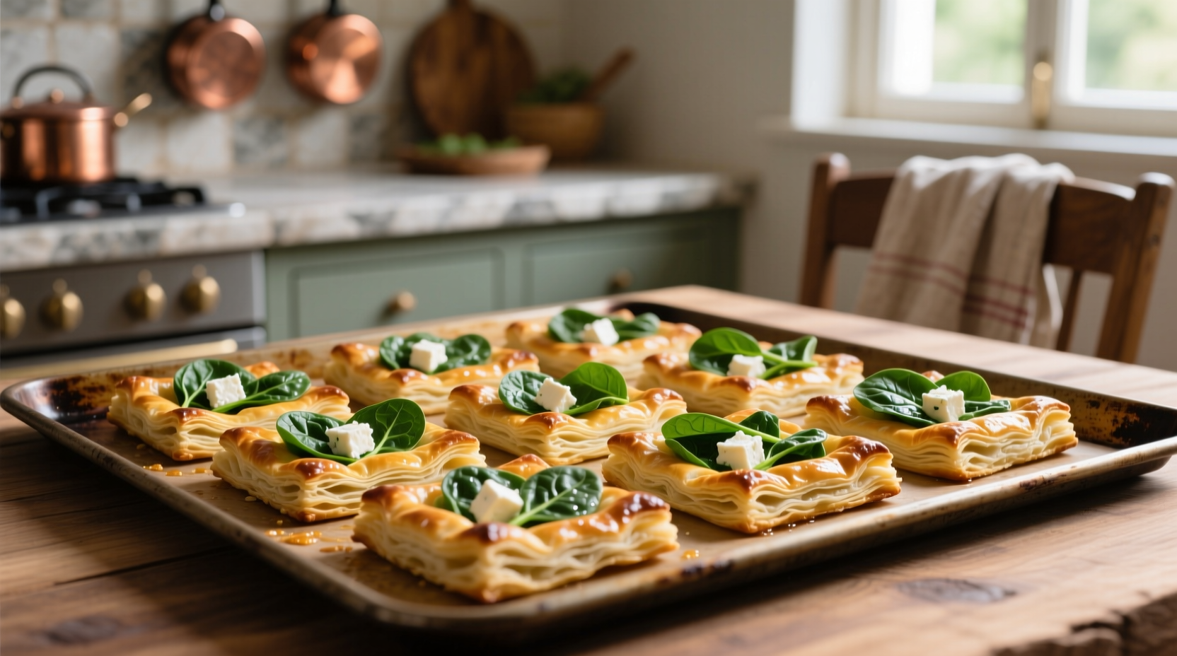 Spinach Feta Puff Pastry: Crispy Triangles Recipe