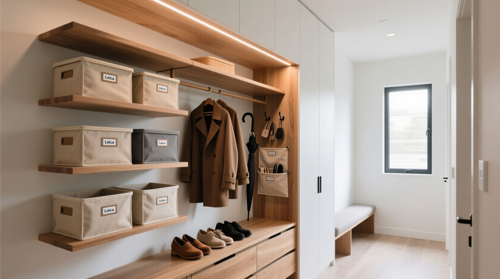 organize hall closet