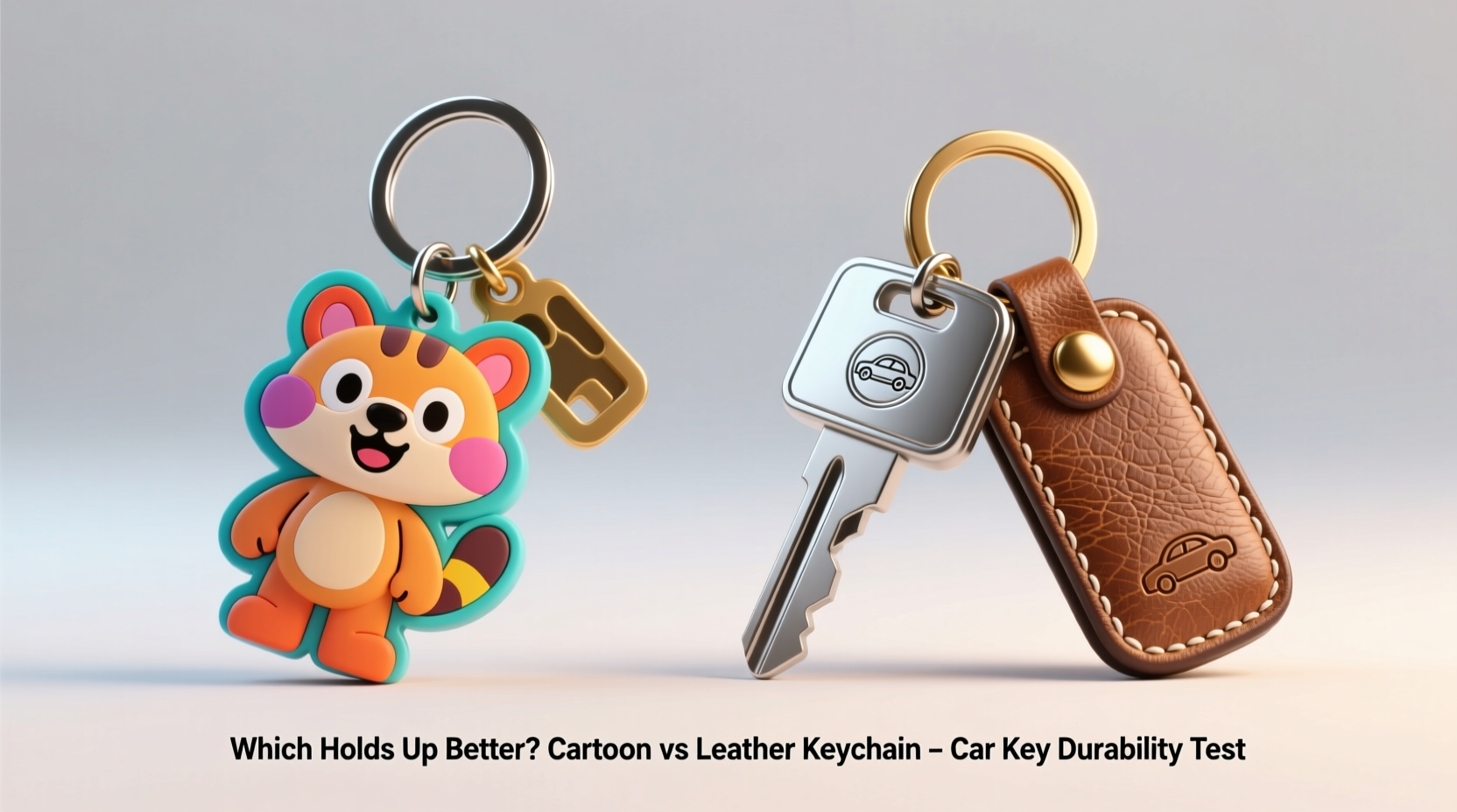 cartoon keychain vs leather keychain for car keys which one is less likely to break