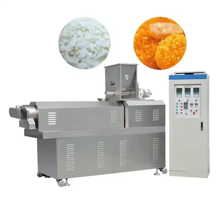 Double screw bread crumbs food extruder panko breadcrumbs making machine