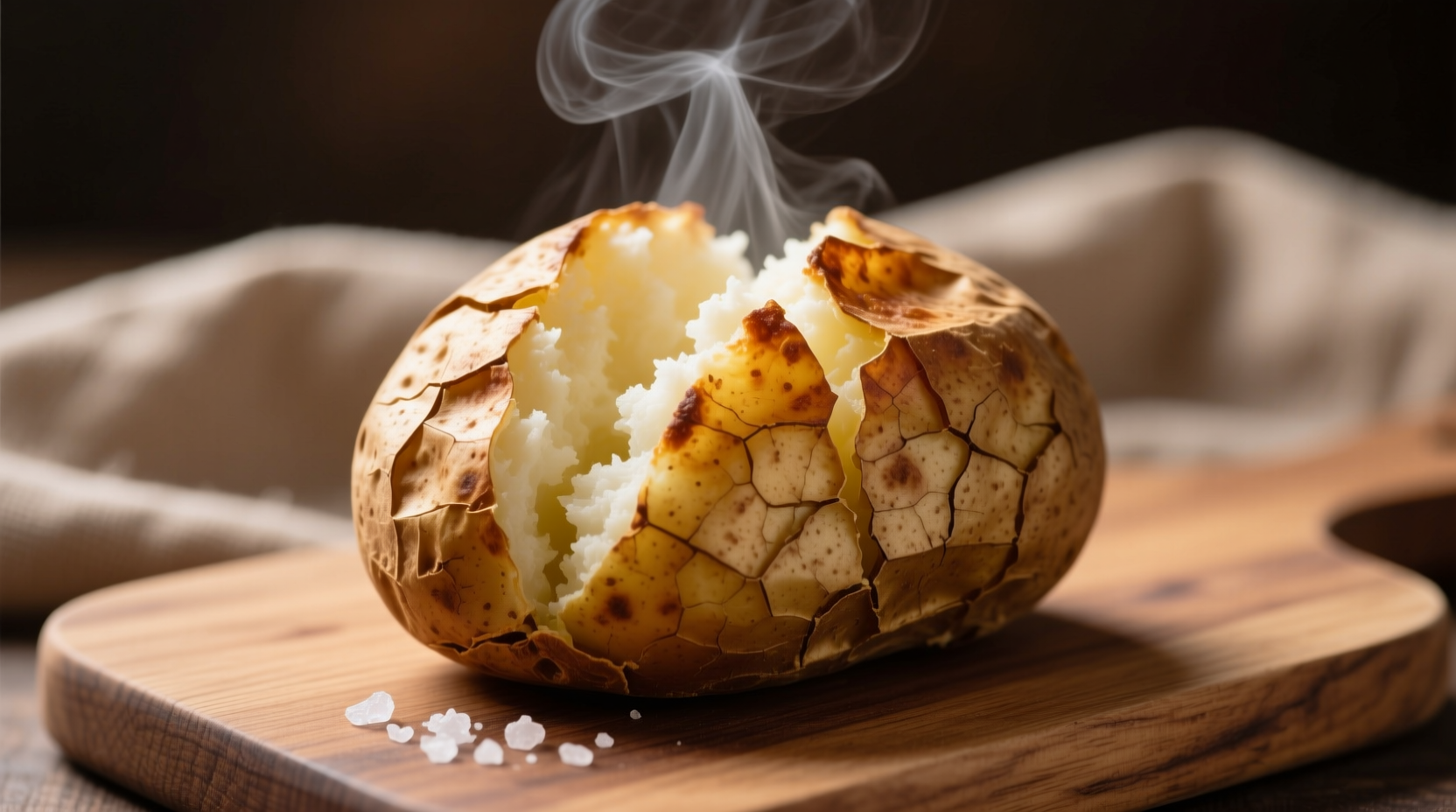 Perfectly baked jacket potato with crispy skin