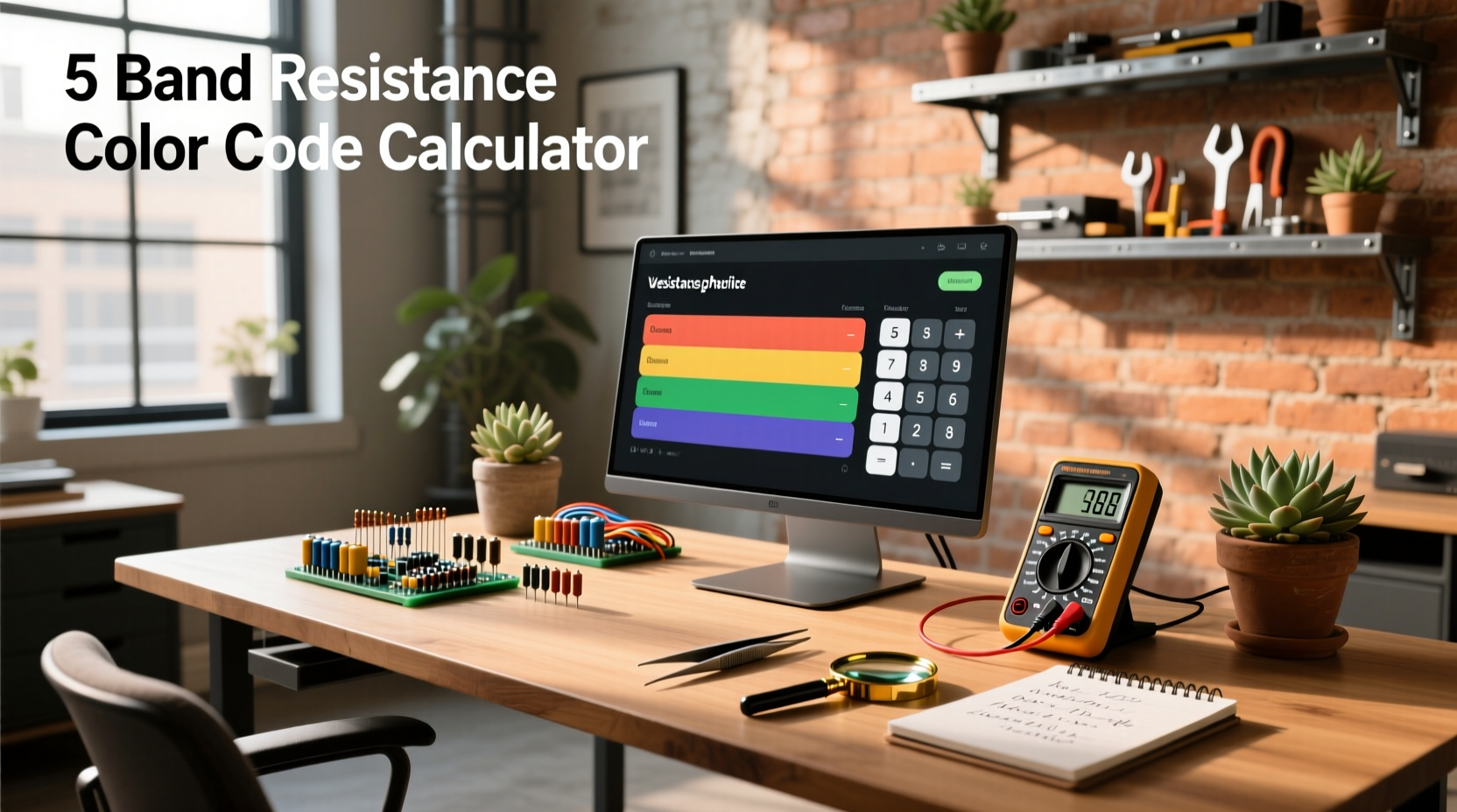 5 band resistance color code calculator