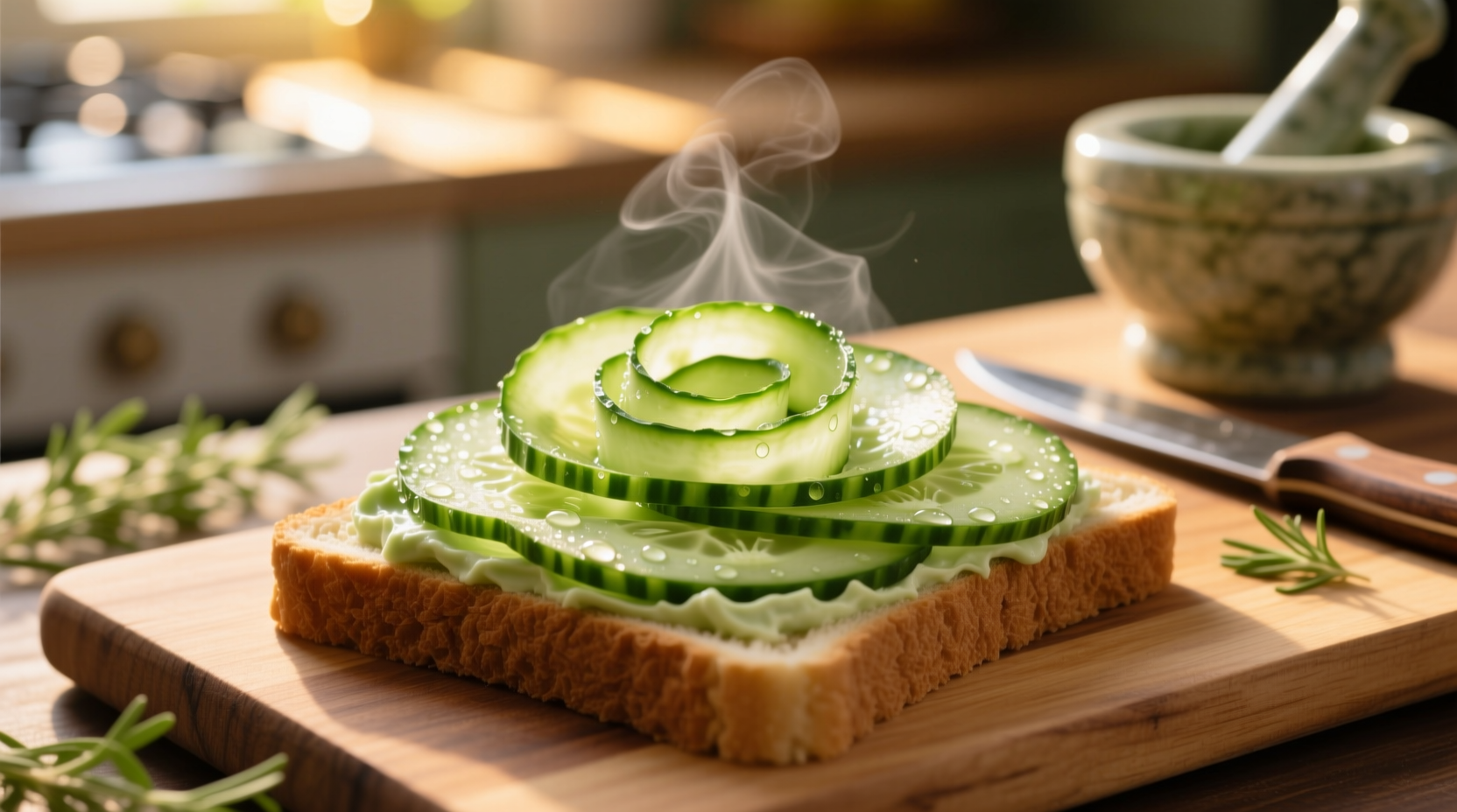 cucumber peels make a surprisingly great sandwich sprea
