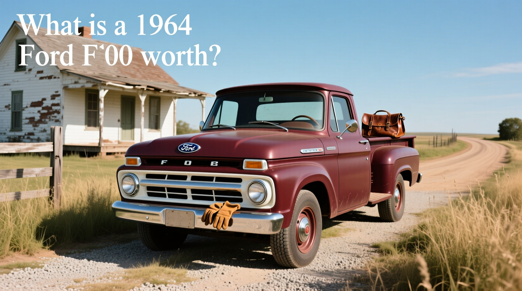 Side view of a 1964 Ford F-100 with chrome bumpers and whitewall tires