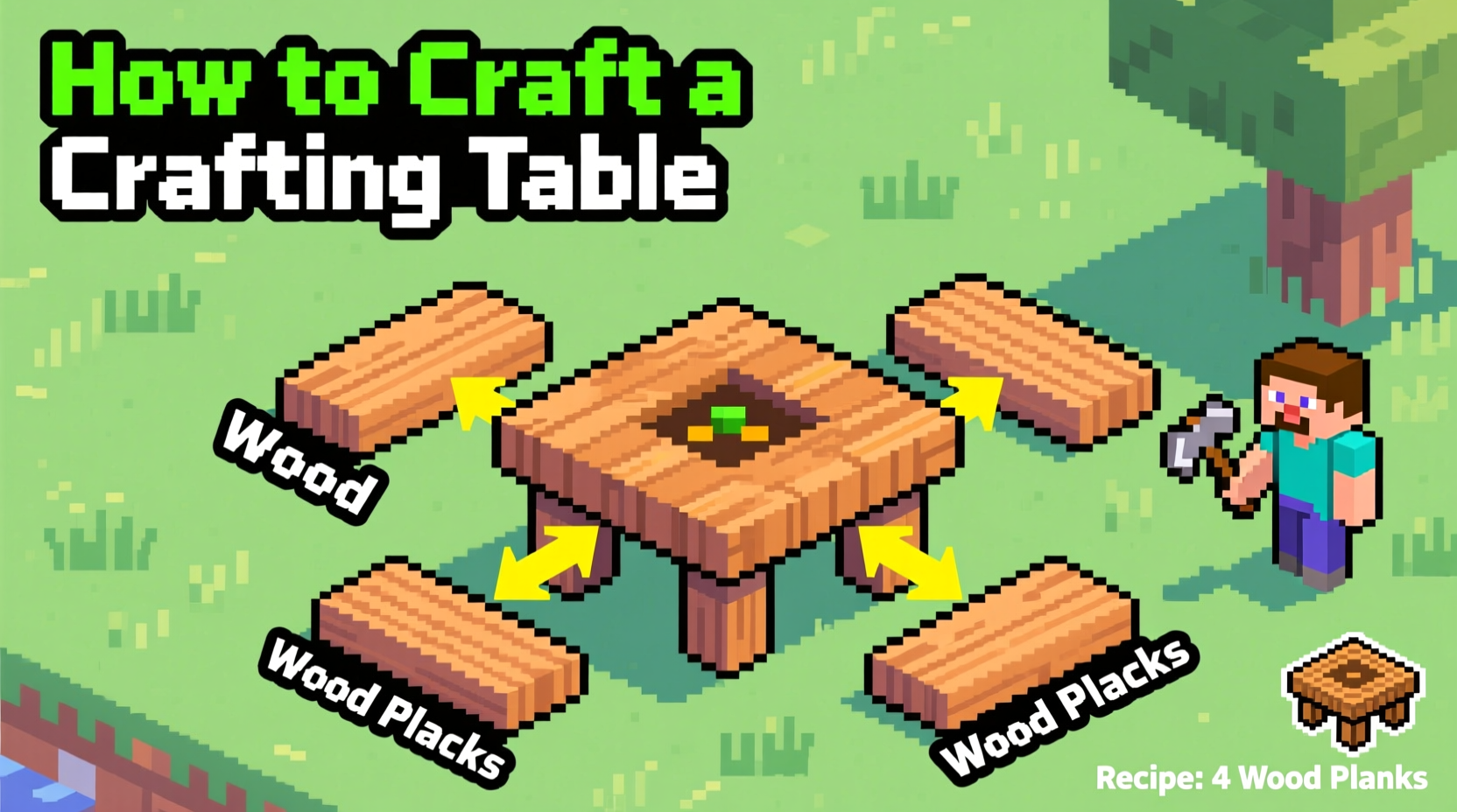 how to craft a crafting table on minecraft