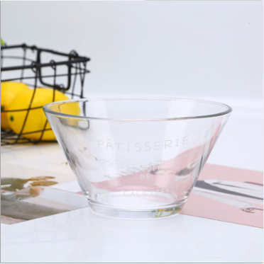 wholesale large decorative borosilicate salad ice cream fruit glass bowl