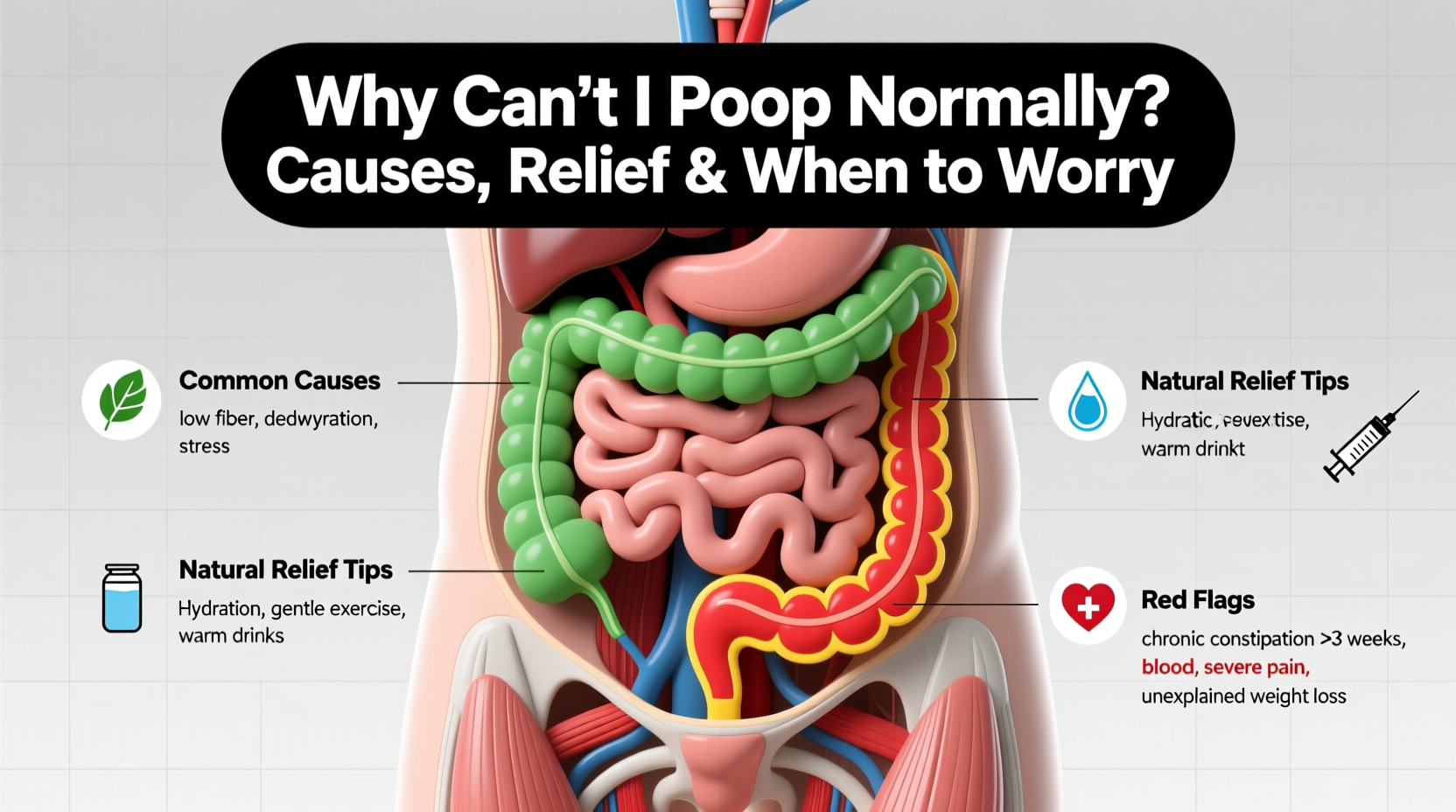 why cant i poop normally causes relief and when to worry