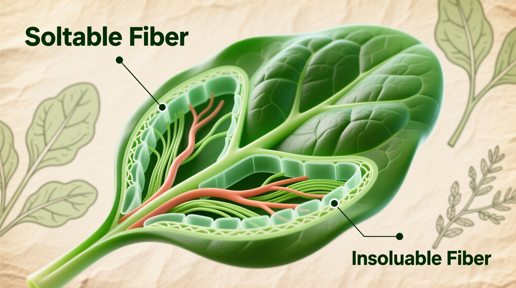 spinach fiber amount