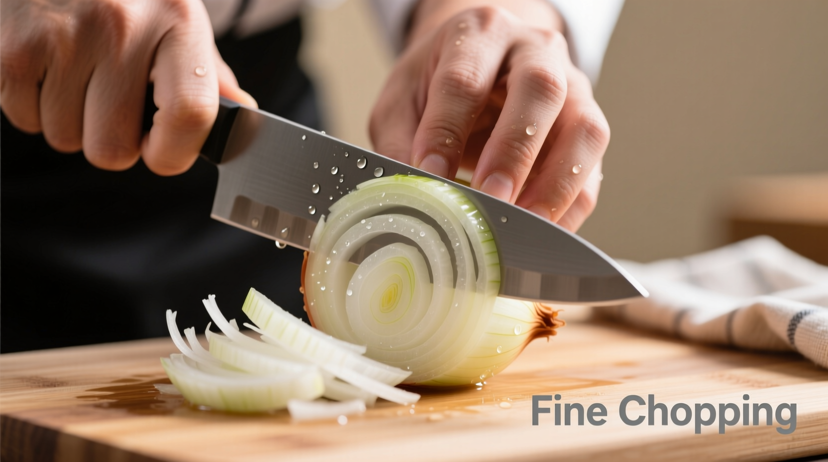 finely chopping an onion