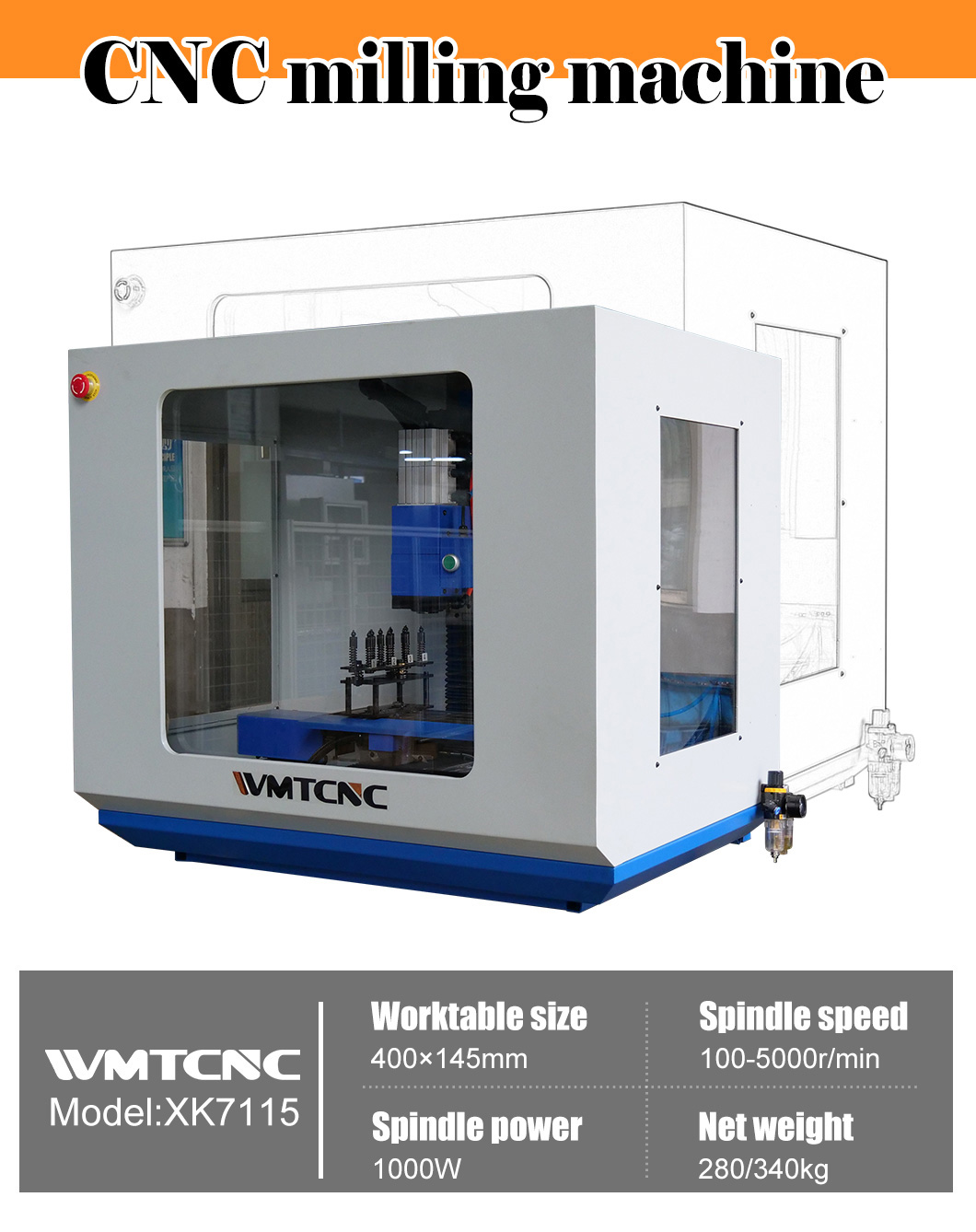 XK7115 Mini CNC Milling Machine with Siemens System Controller
