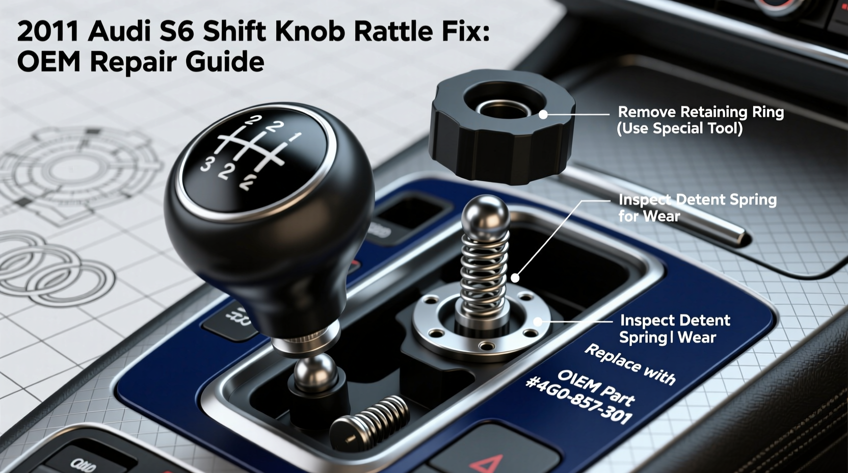 2011 audi s6 shift knob rattle fix