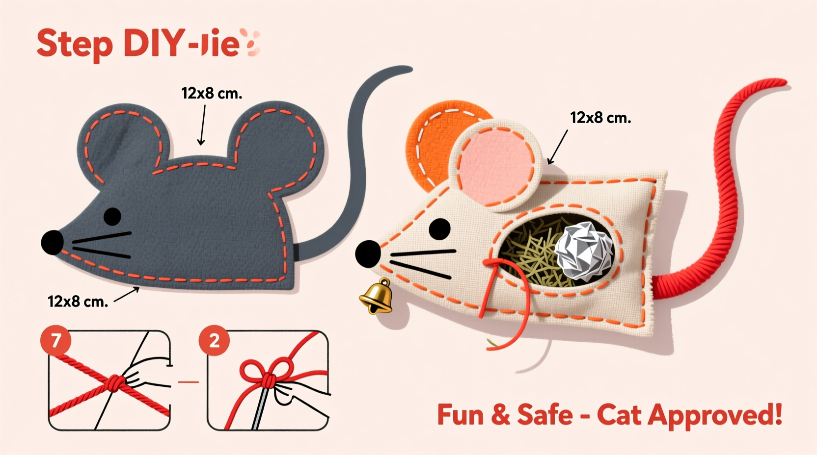diy guide how to sew a durable and fun mouse cat toy step by step