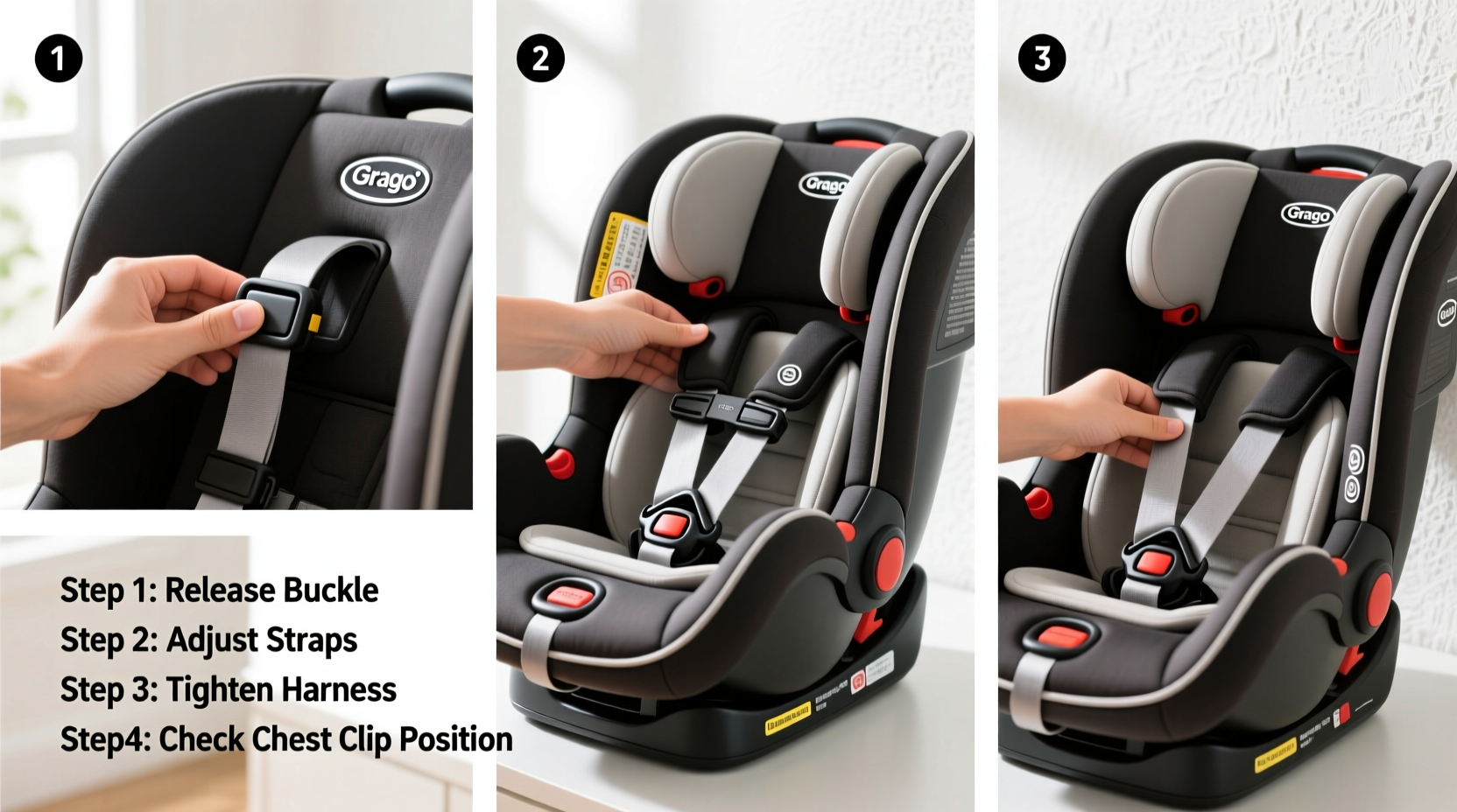 how to adjust a graco car seat
