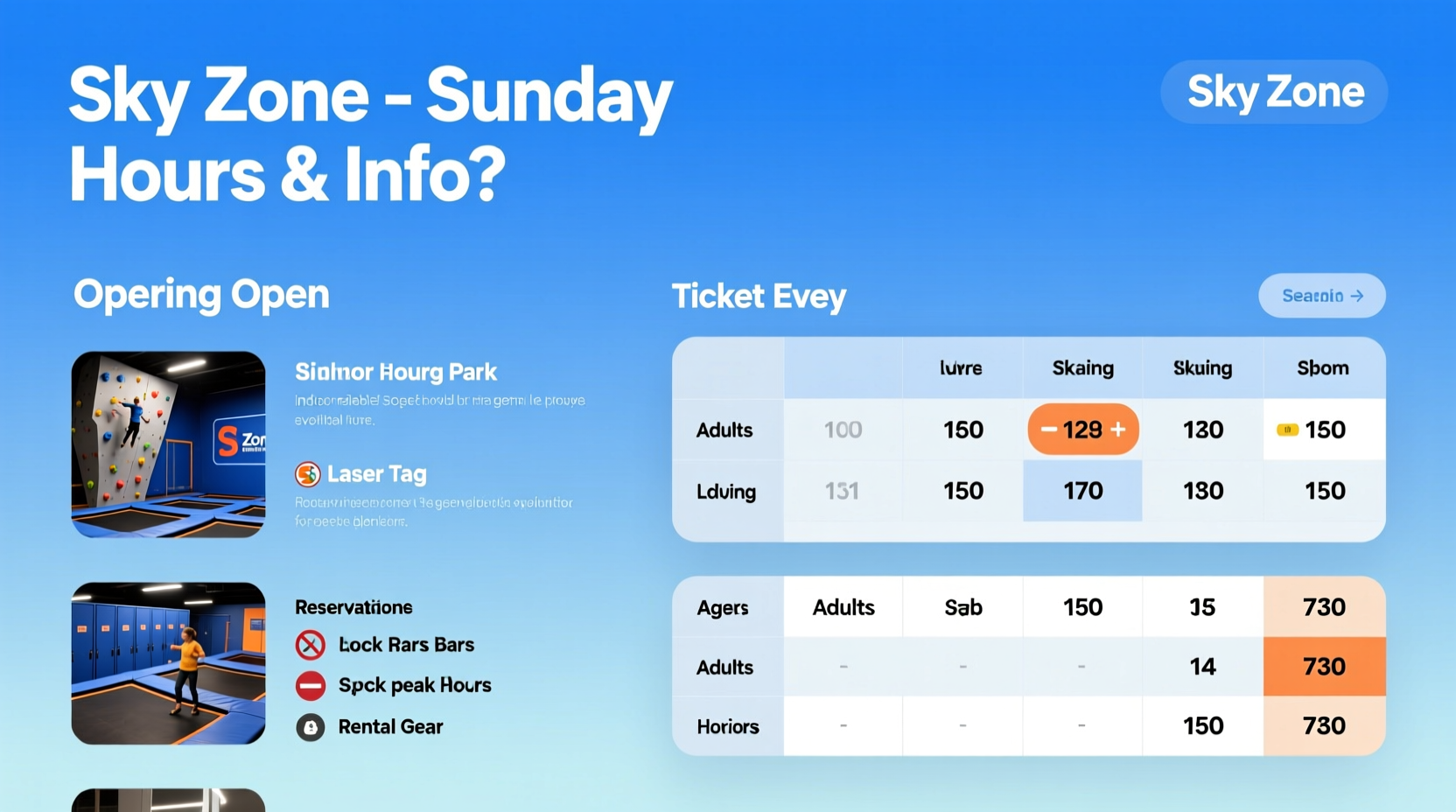 is sky zone open on sundays