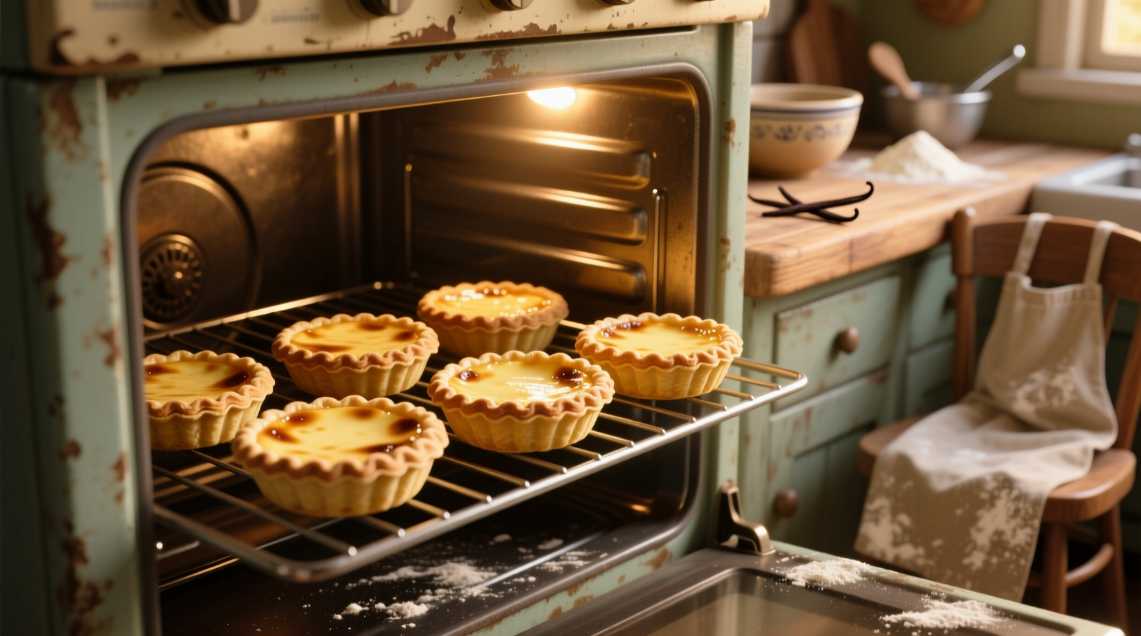 put custard tarts in the oven before filling them