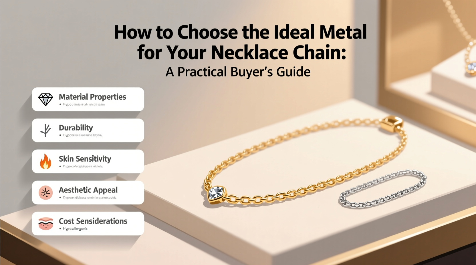 how to select the ideal metal for your necklace chain a practical buyers guide