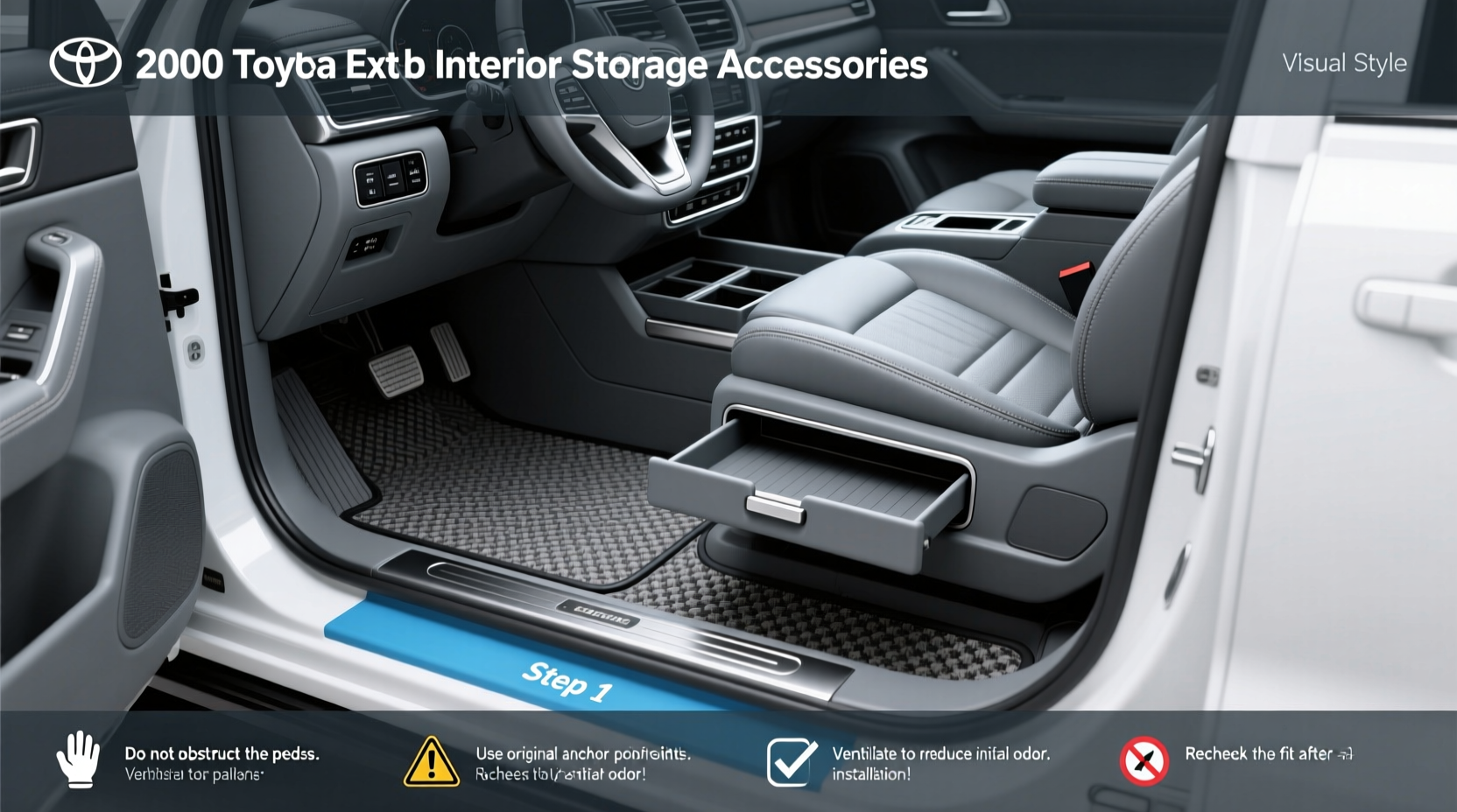 2000 toyota tundra ext cab interior storage