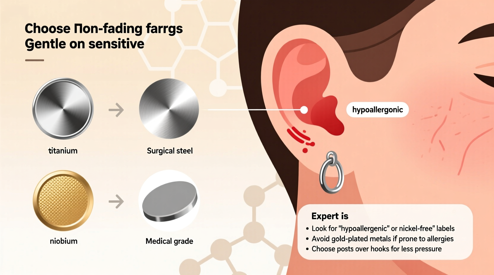 how to select non fading earrings that are gentle on sensitive ears expert tips and materials explained
