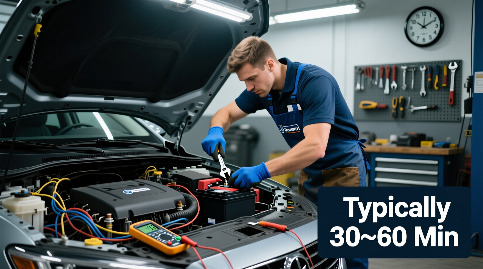 how long does a car battery replacement take