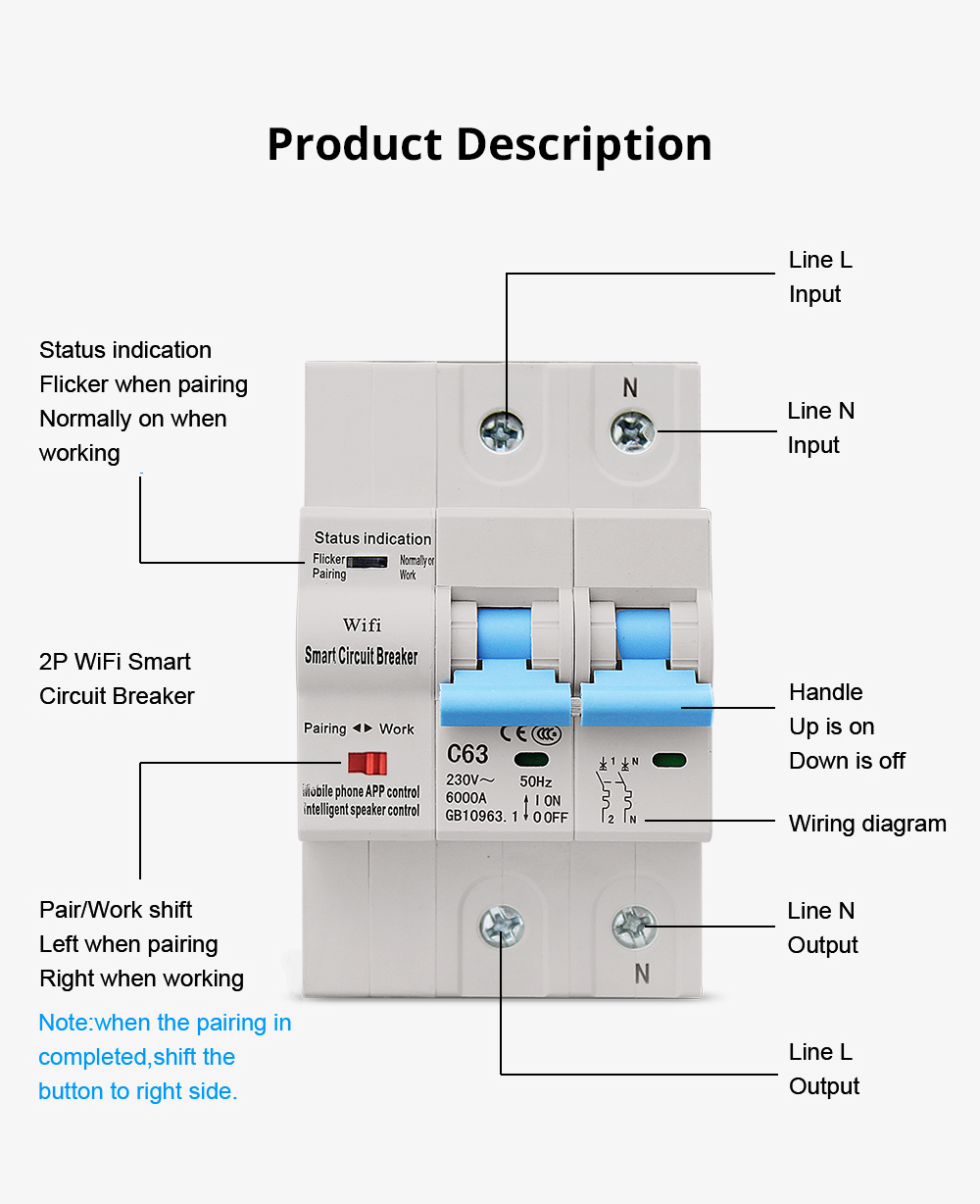 Zemismart air circuit breaker smart intelligent mcb WIFI Tuya circuit breakers mcb 1P work with Alexa Google Home