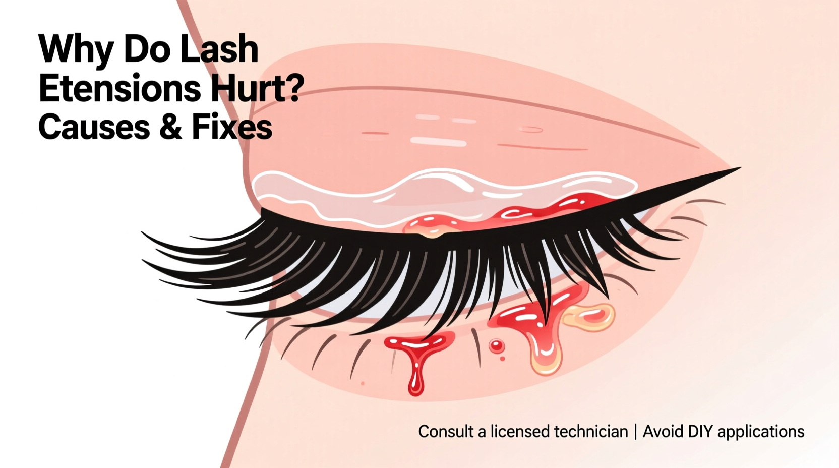 why do my lash extensions hurt causes how to fix it