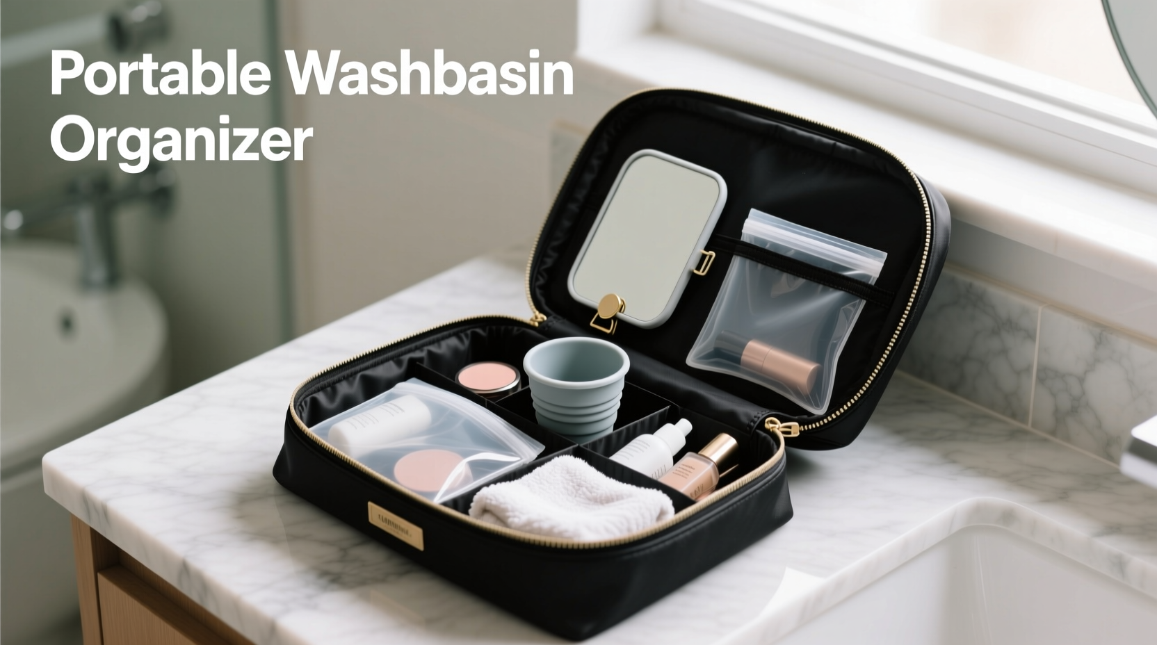 transform your makeup bag into a convenient portable washbasin organizer a step by step guide