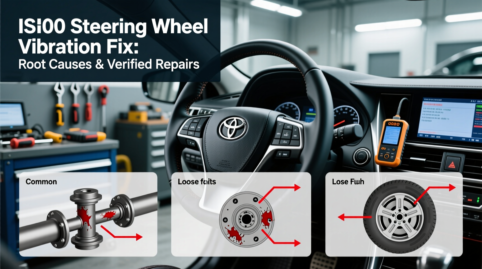 is300 steering wheel vibration fix