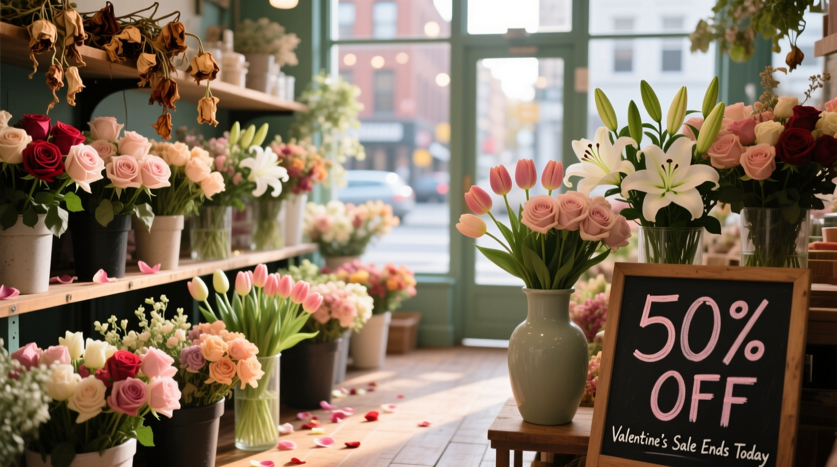 are flowers discounted after valentines day