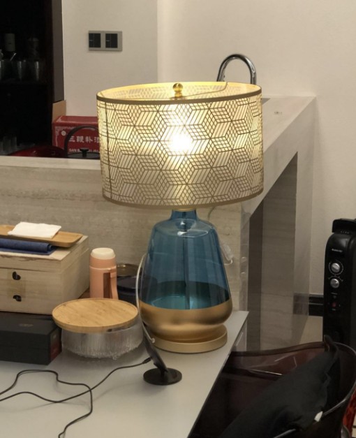 Postmodern home creative table lamp decoration villa hotel living room fabric bedside table lamp floor lamp