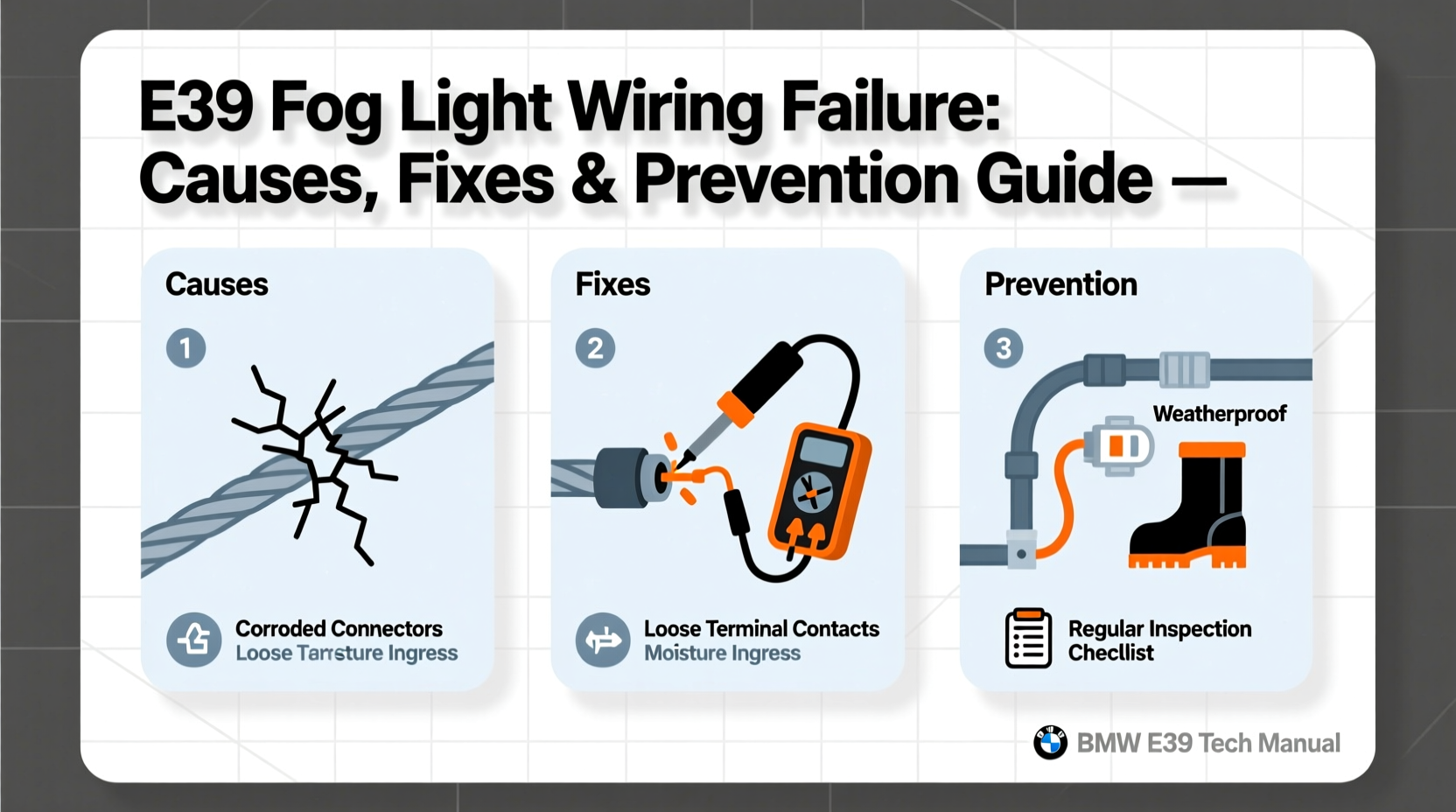 e39 fog light wiring failure