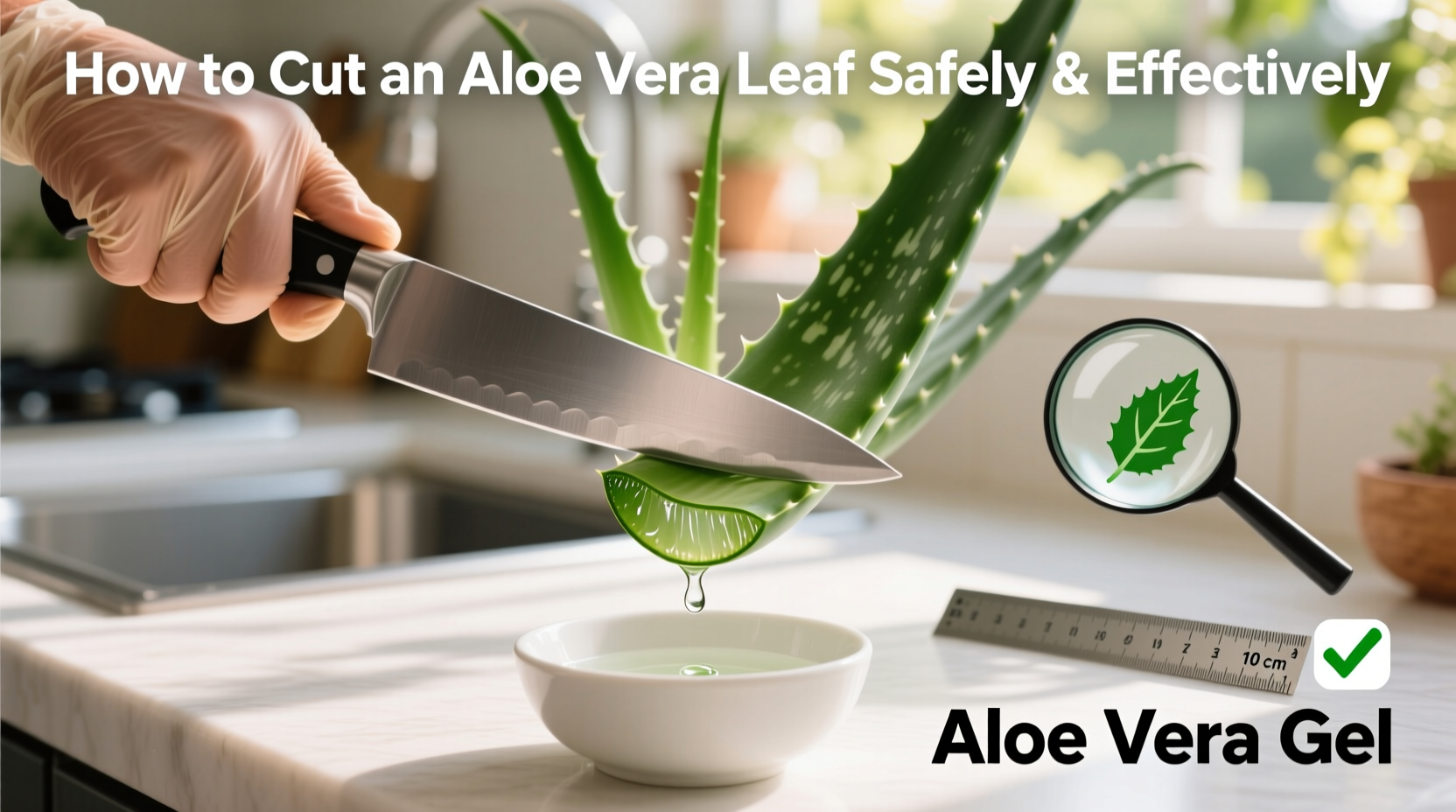 how to cut a aloe vera leaf