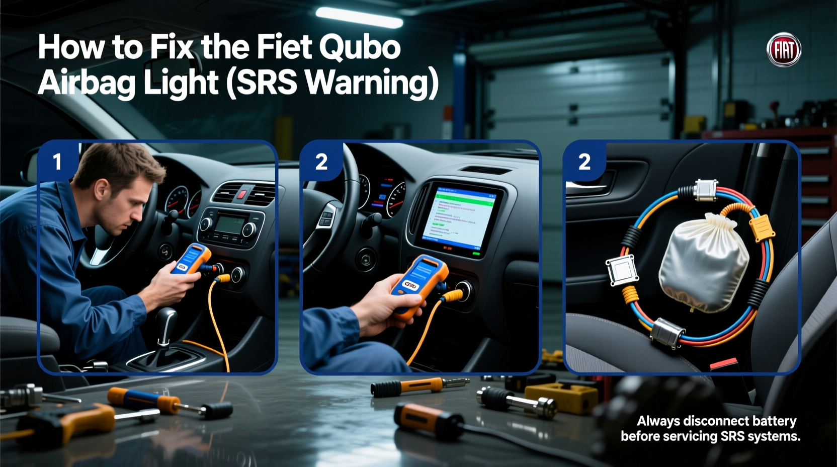 fiat qubo airbag light fix