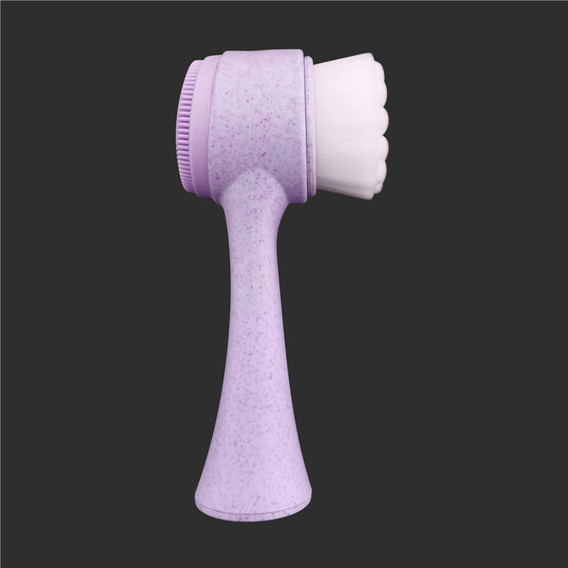 Wheat Straw Face Cleaning Brush 2-in-1 Silicone&Soft Synthetic Bristles Brush For Face