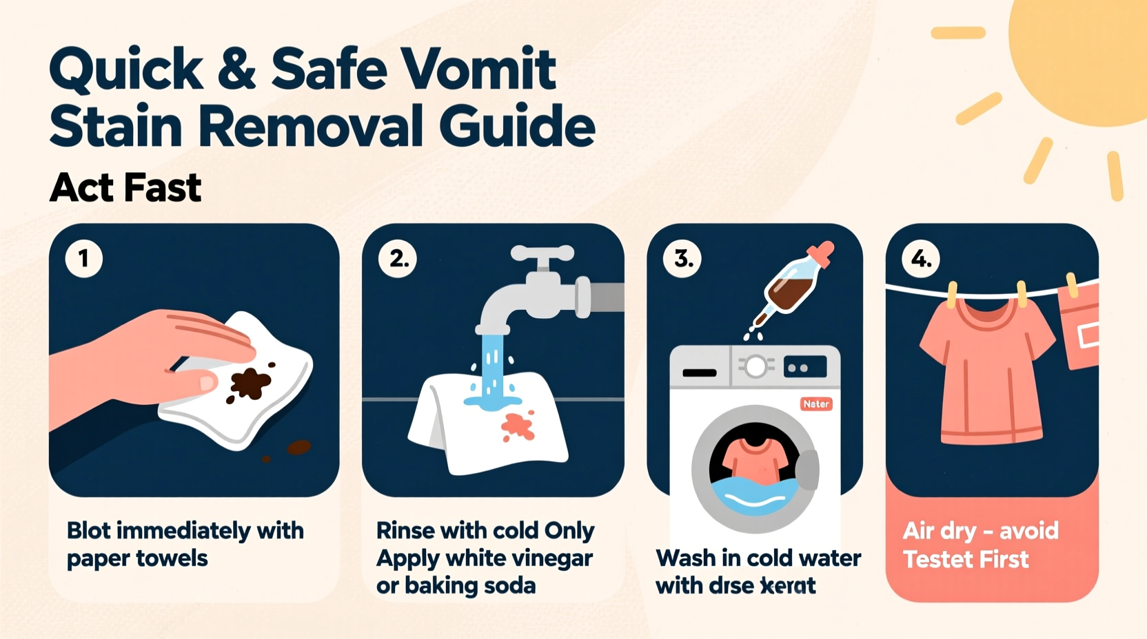 effective tips and tricks to remove vomit stains from clothes quickly and safely