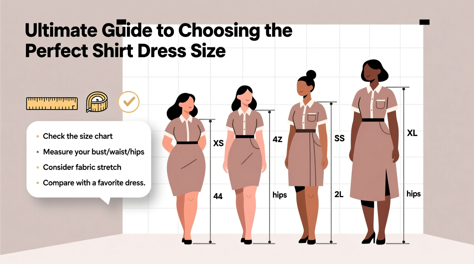ultimate guide to choosing the perfect shirt dress size when shopping online