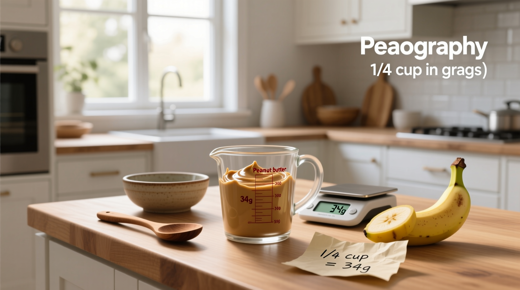 1/4 cup peanut butter in grams