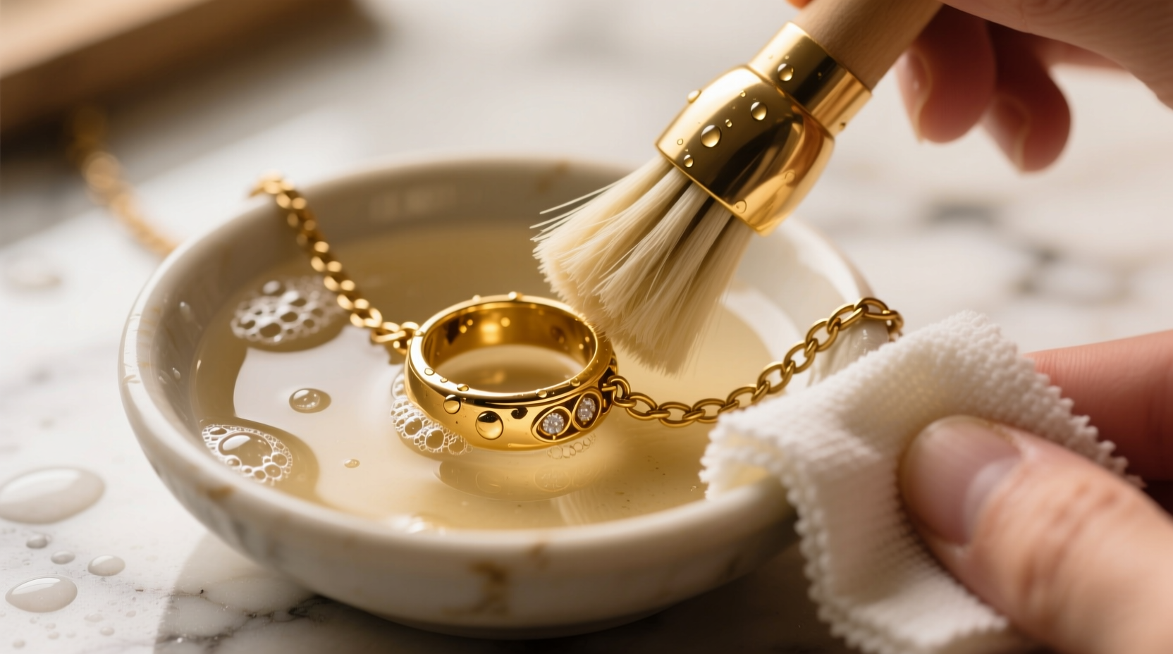 how to clean gold jewelry