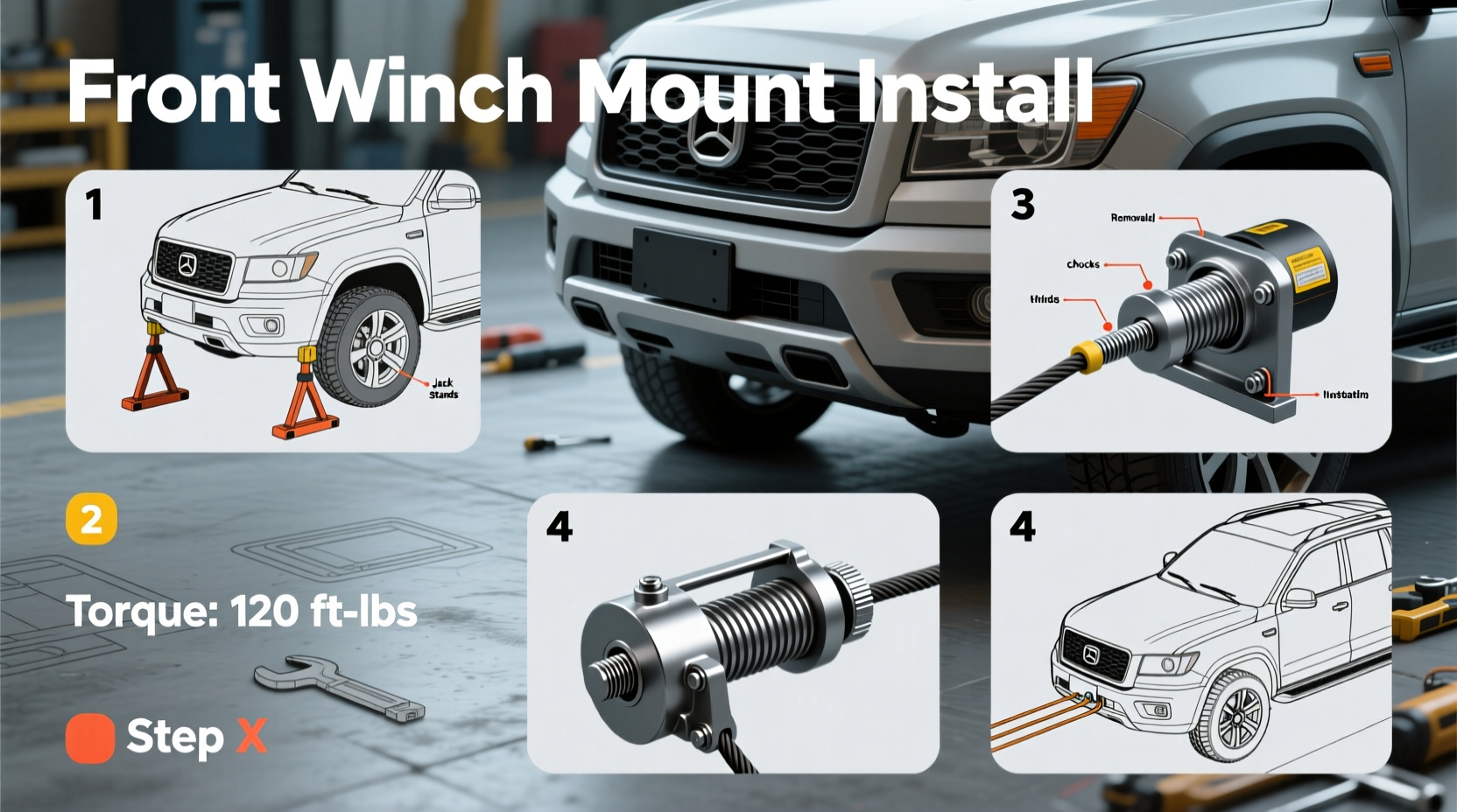 front winch mount install
