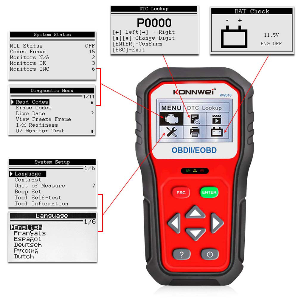 Universal car automotive electrical diagnostic scanner tools automotriz vehicle tools