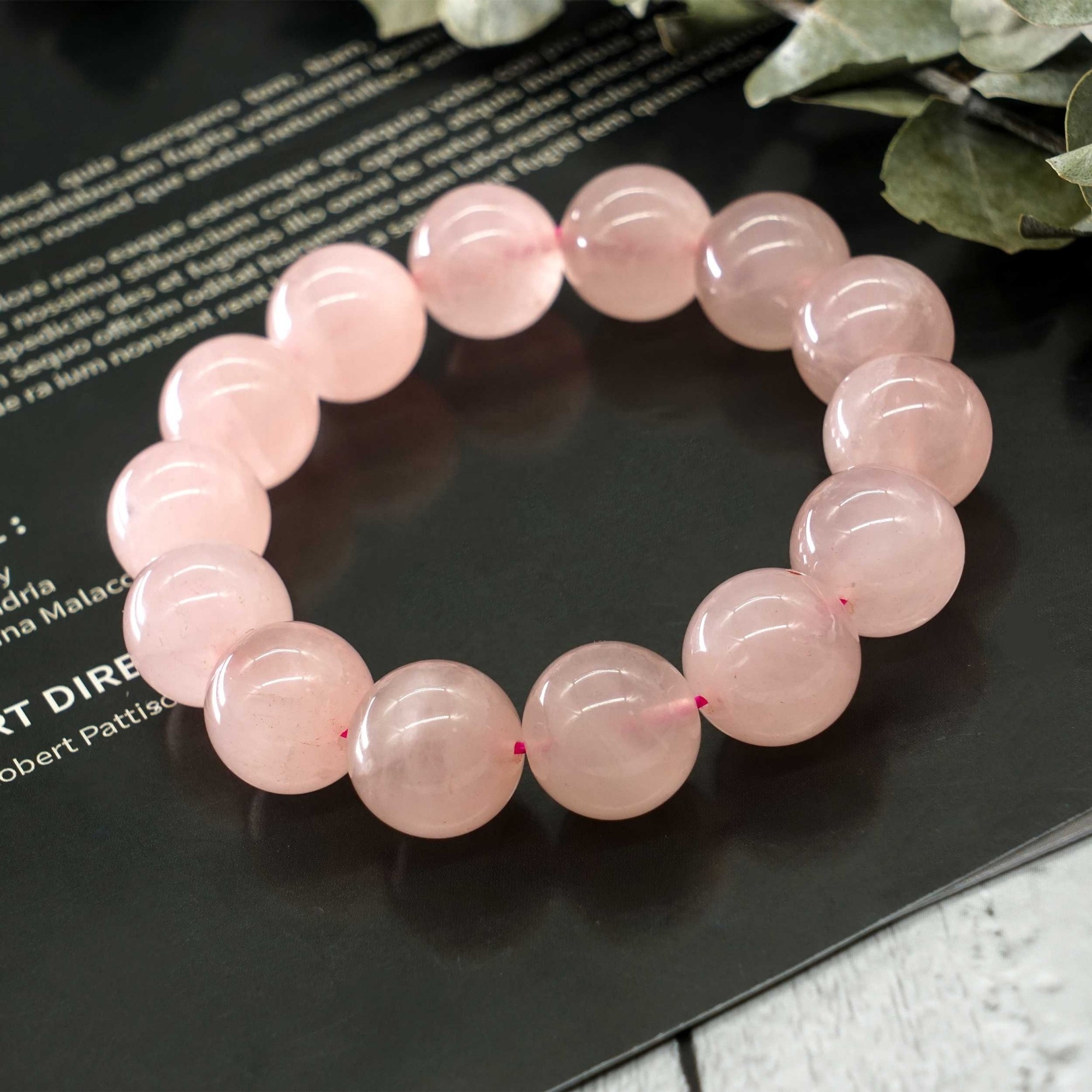 天然水晶玫瑰石英手链愈合首饰宝石粉红色水晶樱桃珠工艺品为女人爱
