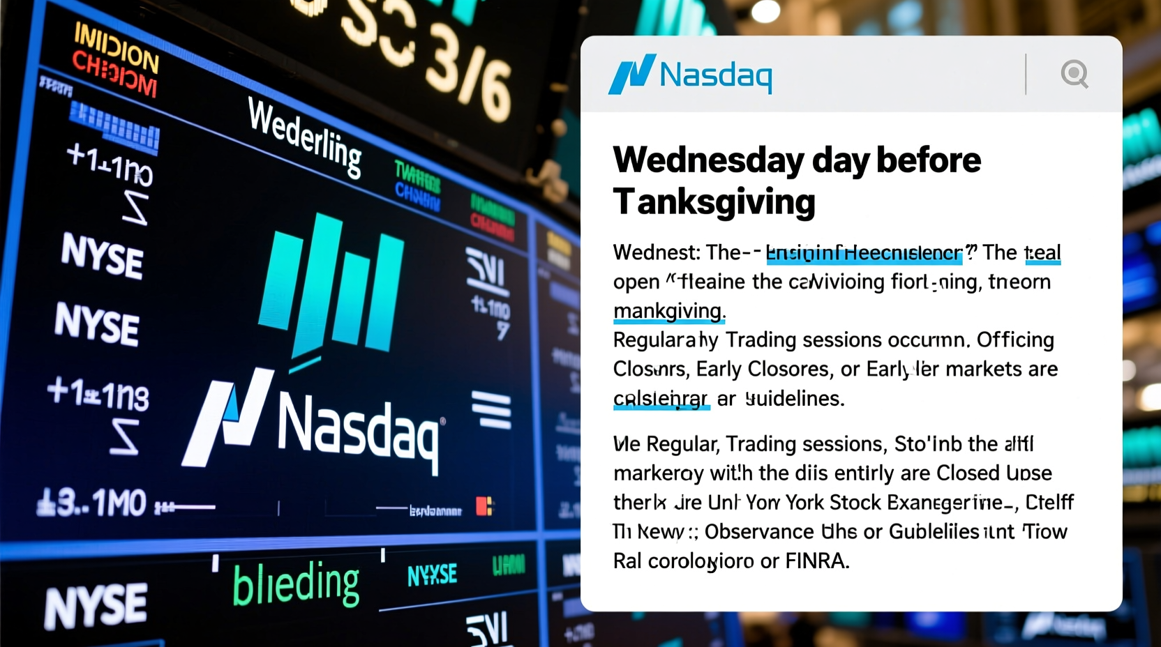 is the stock market open on wednesday before thanksgiving