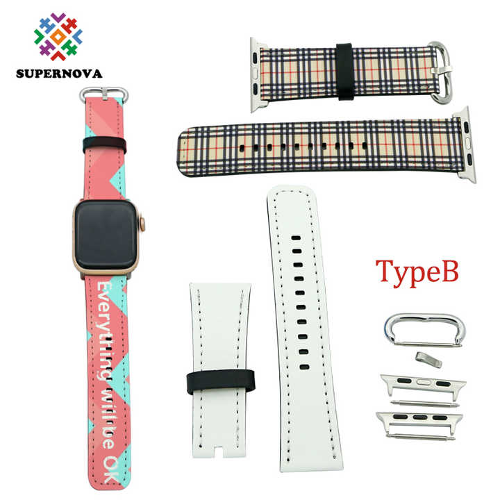 2020 New Design Leather Replacement Strap for Apple Watch Band Men