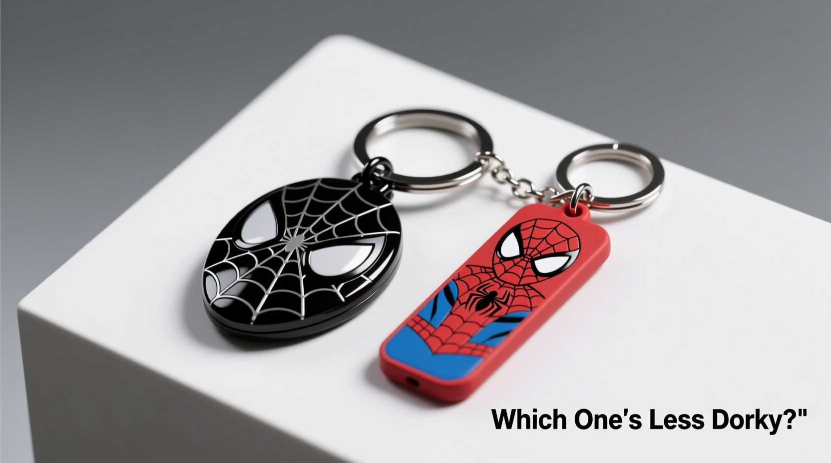 spider man keyring vs phone charm which accessory is the least dorky